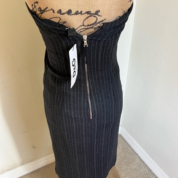 🖤SOLD🖤 Dolce & Gabbana DRESS STRETCH PINSTRIPE BUILTIN CORSET size 40 US 4 - Picture 12 of 16